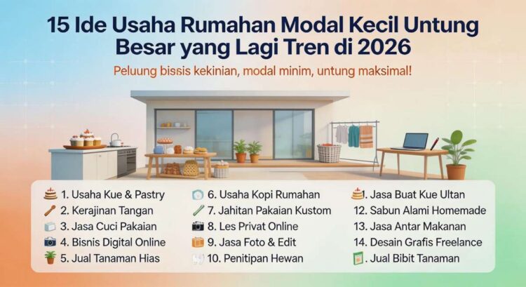 15 Ide Usaha Rumahan Modal Kecil Untung Besar yang Lagi Tren di 2026