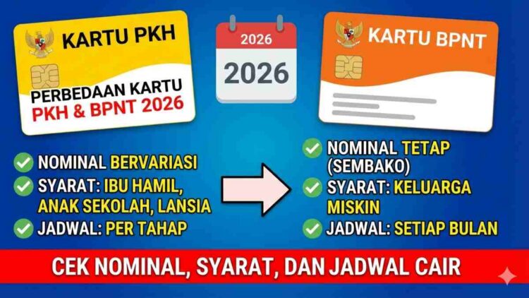 Perbedaan Kartu PKH dan Kartu BPNT 2026, Cek Nominal, Syarat, dan Jadwal Cair