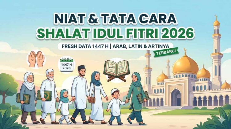 Niat dan Tata Cara Shalat Idul Fitri 1447 H 2026 Arab Latin dan Artinya Terbaru